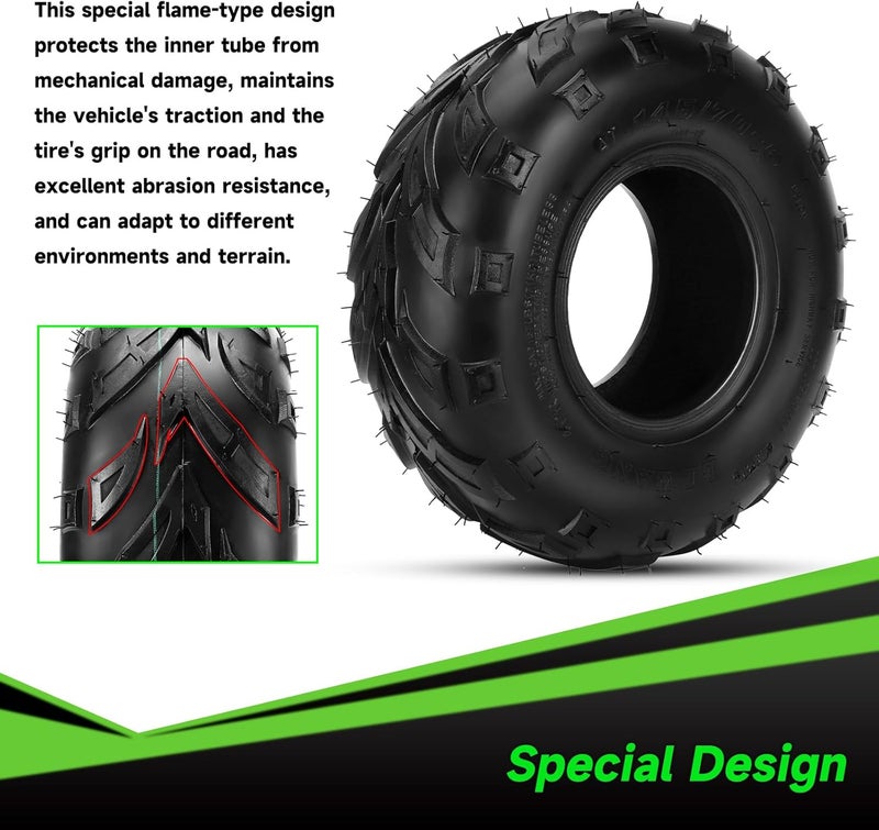 XIKOBY 145/70-6 145-70-6 Tires Tubeless Compatible with Coleman CT100U CC100X Baja Doodle Bug DB30 Mini Bike KT196 Go Kart Motovox MBX10 MBX11 Mega Monster Moto 80cc 105cc Kazuma ATV Quad 4 Wheeler - Image 2
